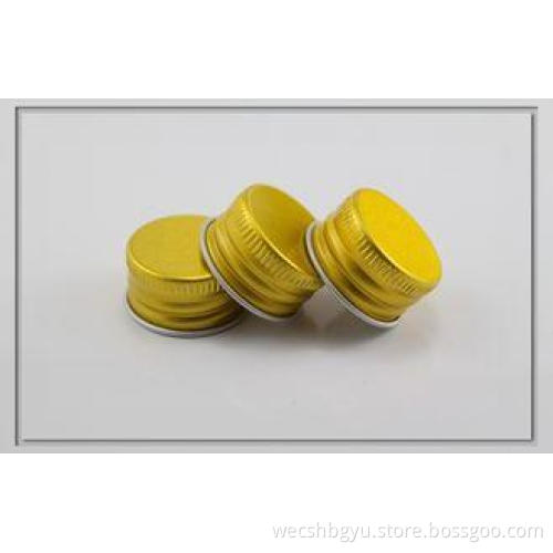 Gold Aluminum Screw Caps for cosmetics / crafts packaging ,